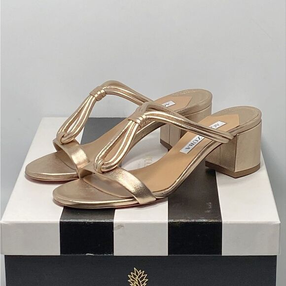 Aquazzura Palisades Metallic Leather Sandals size 35 - Picture 11 of 13